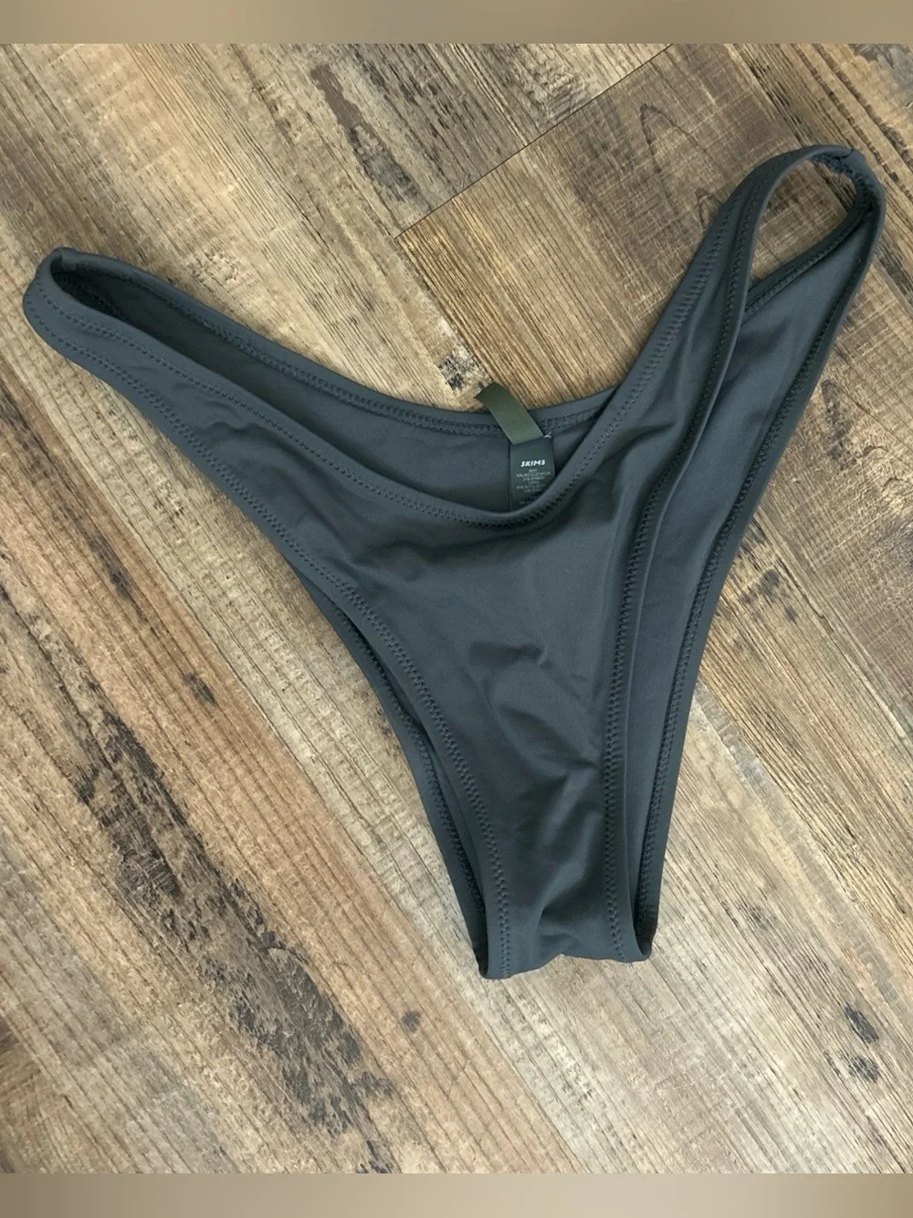 Skims Tanga Gunmetal Bikini Bottom
